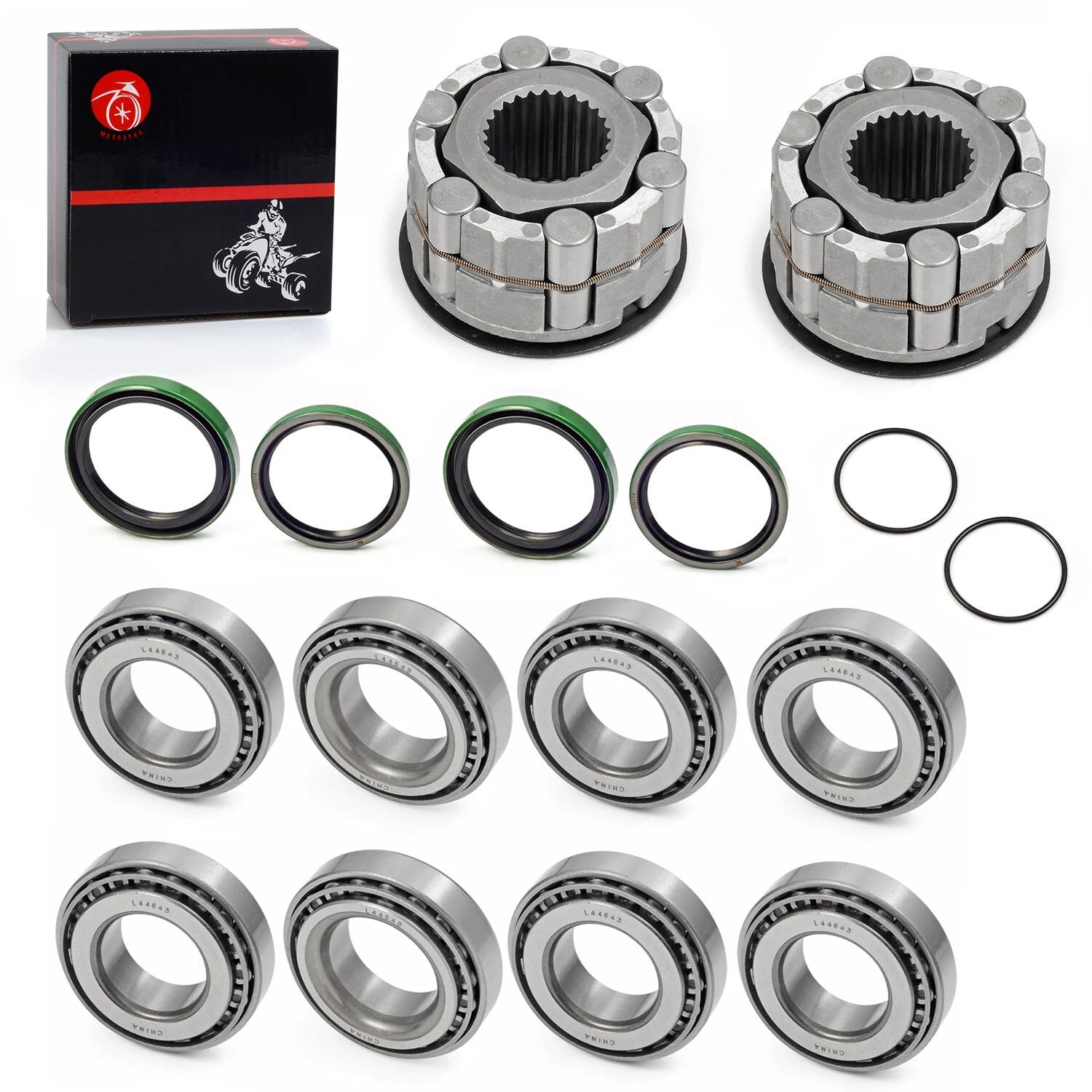 2X Front Wheel Hub Clutch Bearing Seals Kit for Polaris Scrambler 400 500 (1999–2003)