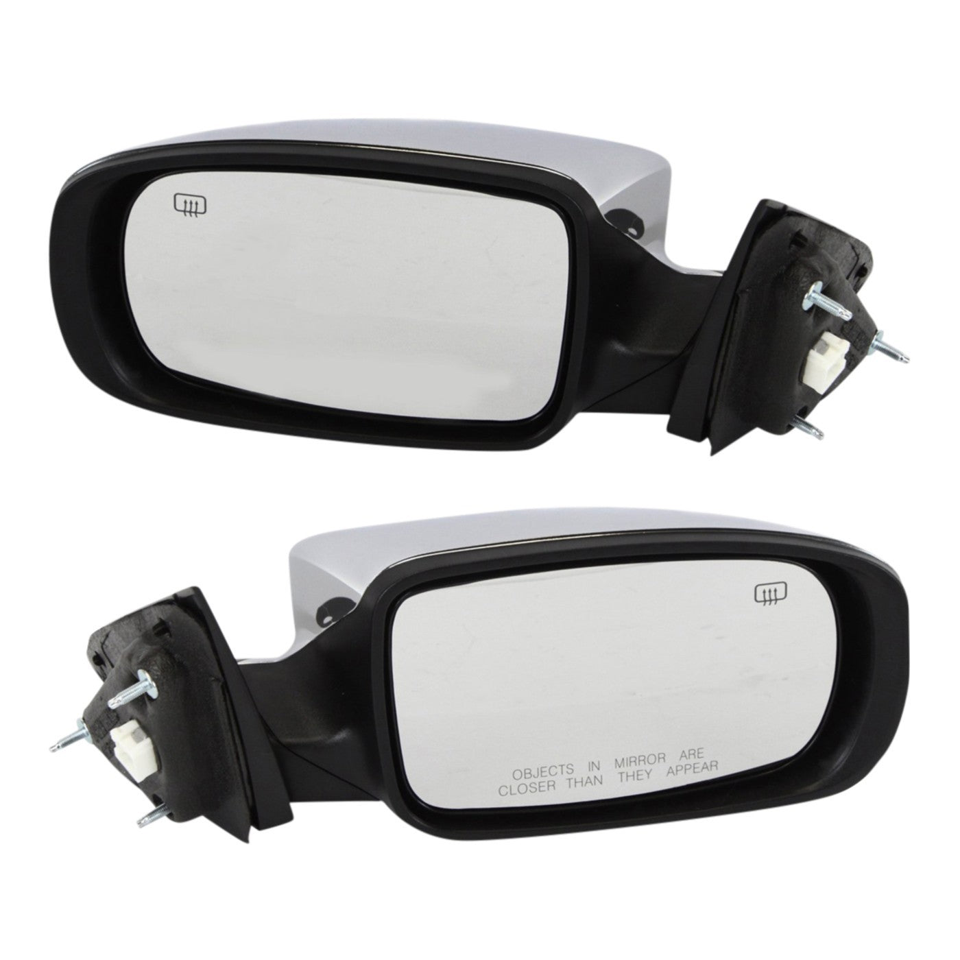 Set of 2 Heated Manual Fold Chrome Power Mirrors for Chrysler 200 (2011–2014)