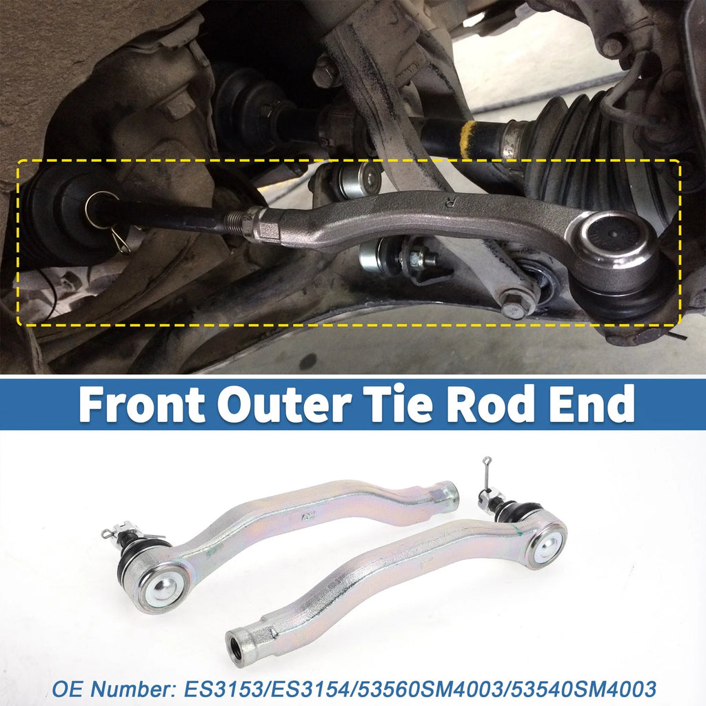 2pcs Front Outer Tie Rod Ends for Honda Accord (1990–1993) No. ES3153/ES3154