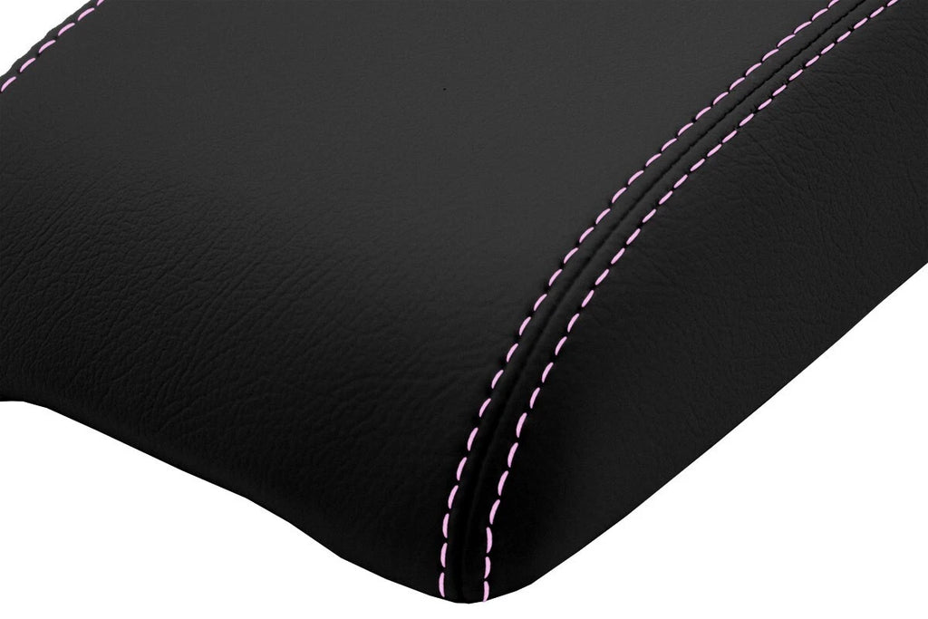 Leather Console Lid Armrest Cover for Ford Fusion (2010–2012) Pink Stitch