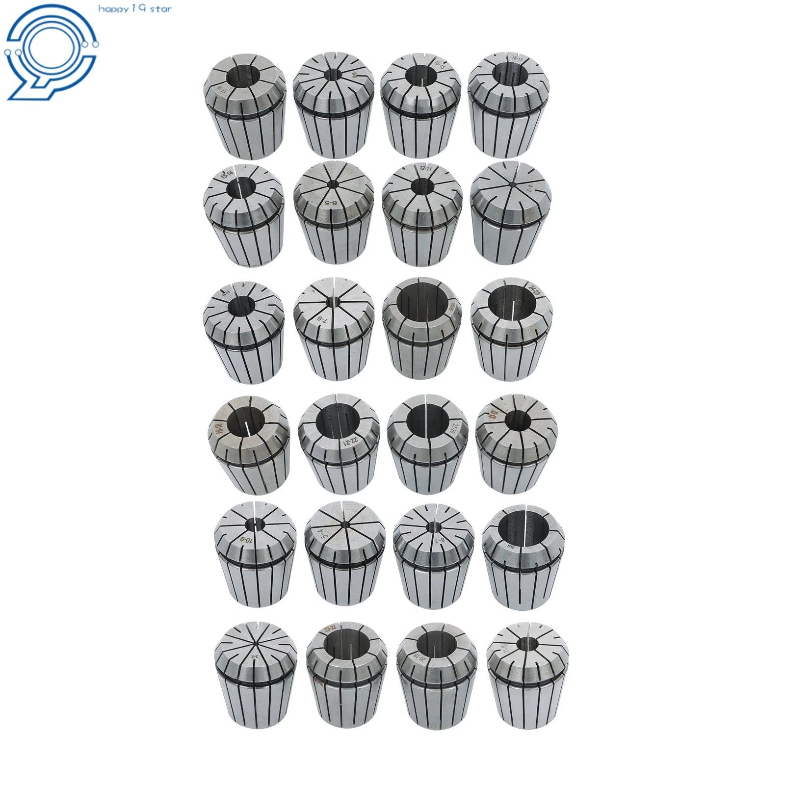 24 Pack ER40 Collet Set for Lathe (3-26mm)