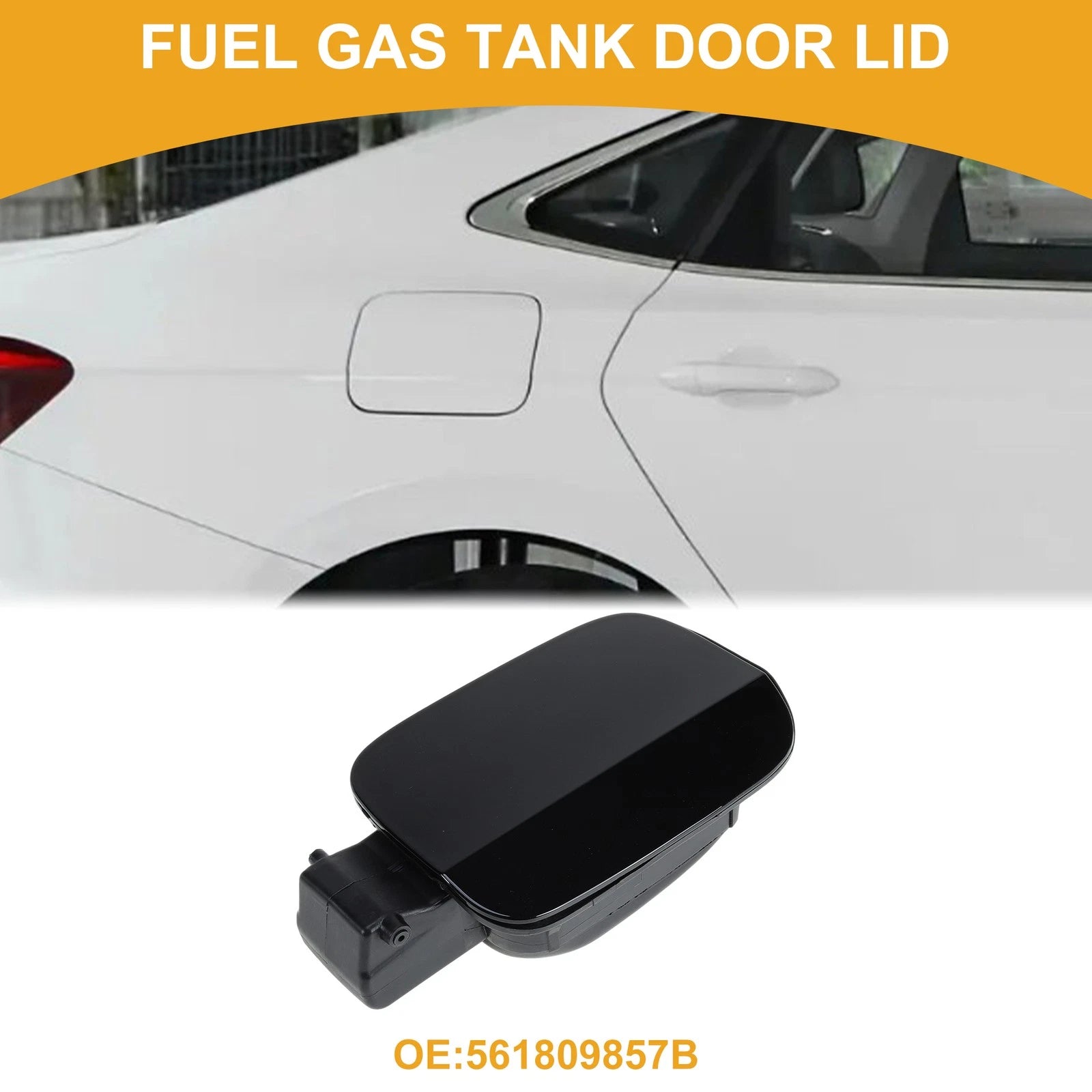 Fuel Tank Door Cap for Volkswagen Passat (2011–2018) Fuel Filler Flap Cover Black