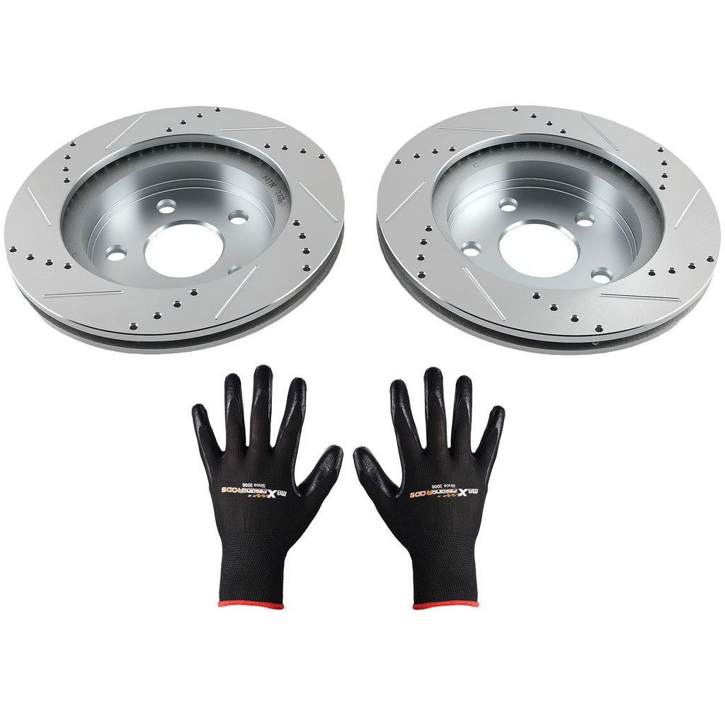 Set of 2 Front Drilled Brake Rotors Kit for Dodge Ram 1500 (2002–2010) S-53005