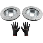 Set of 2 Front Drilled Brake Rotors Kit for Dodge Ram 1500 (2002–2010) S-53005