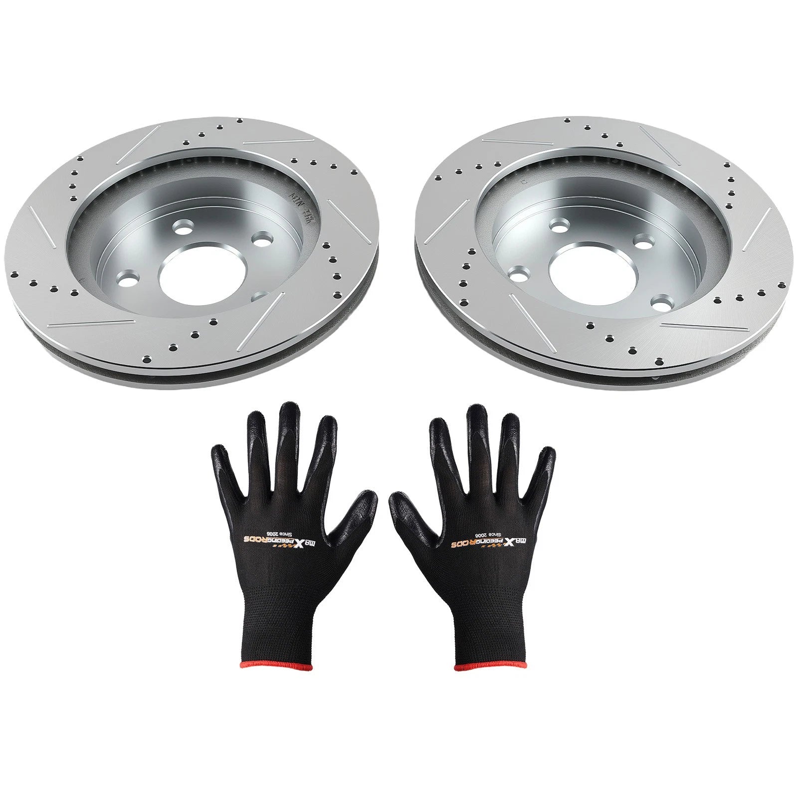 Set of 2 Front Drilled Brake Rotors Kit for Dodge Ram 1500 (2002–2010) S-53005