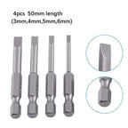 Set of 4 Screwdriver Bits SL3.0 SL4.0 SL5.0 SL6.0 for Hand Repair Tools
