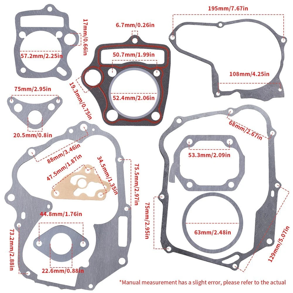 Gasket Set for Honda 107cc 110cc 125cc Engines (Motorcycle Repair)