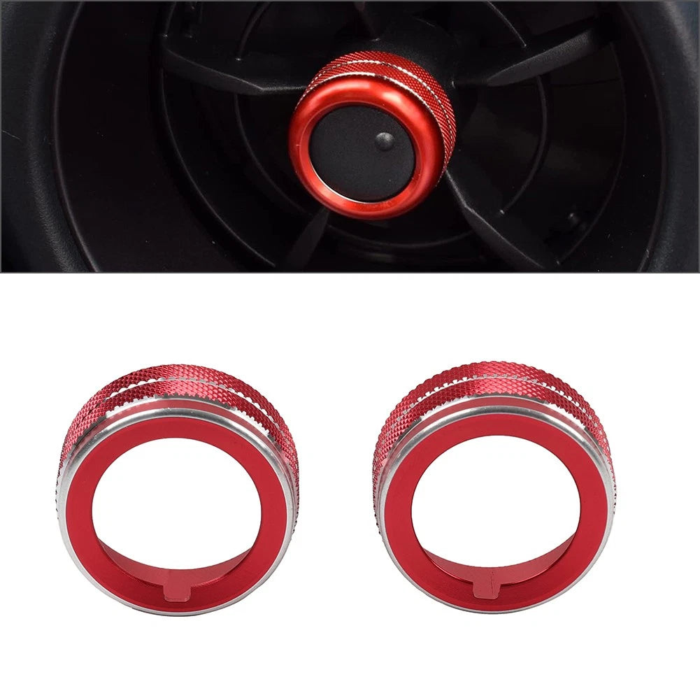 Red Side Air Outlet Vent Knob Ring Trim for Subaru BRZ, Toyota GR86 (2022–2023)