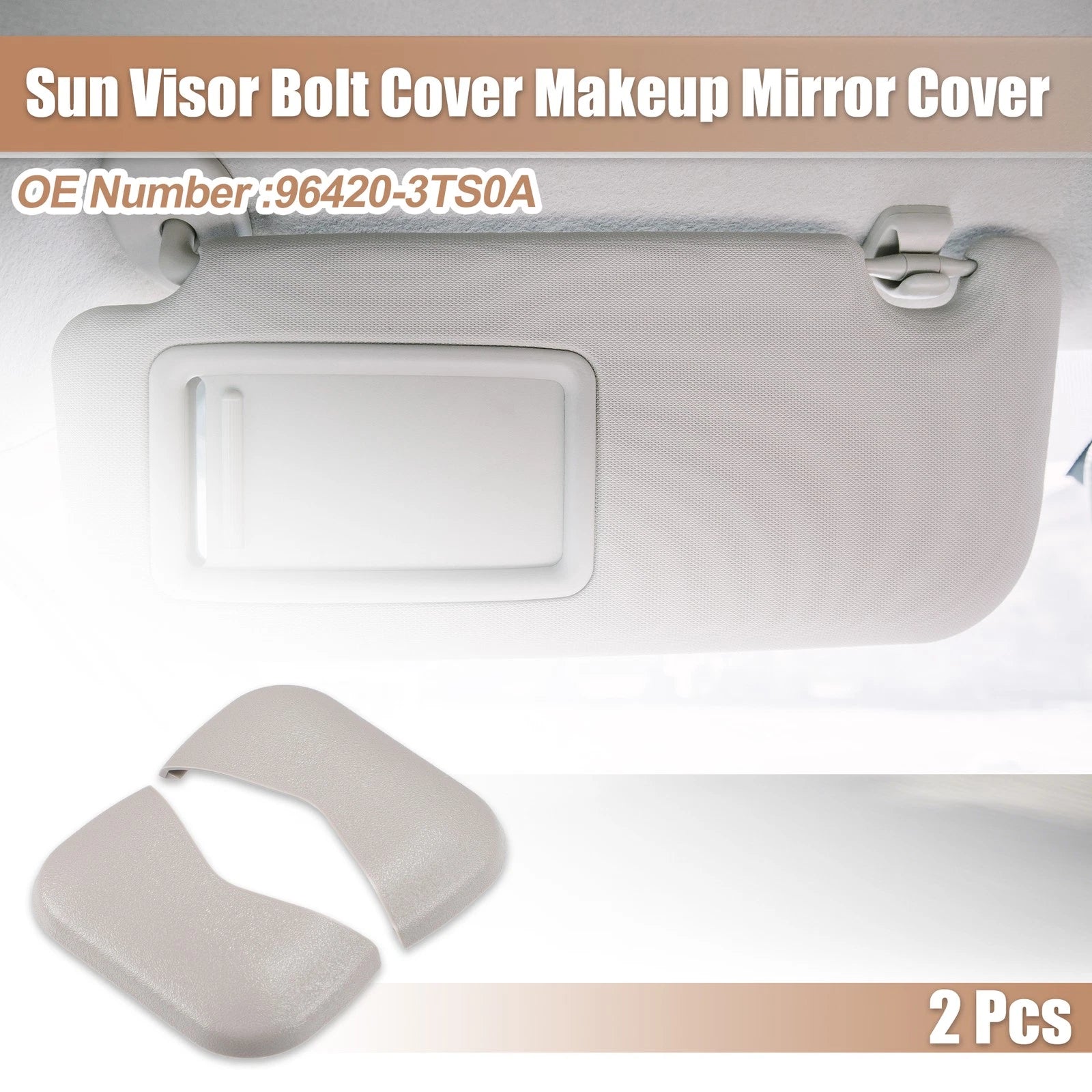 2X Sun Visor Bolt Cover Makeup Mirror for Nissan Maxima (2016–2020)