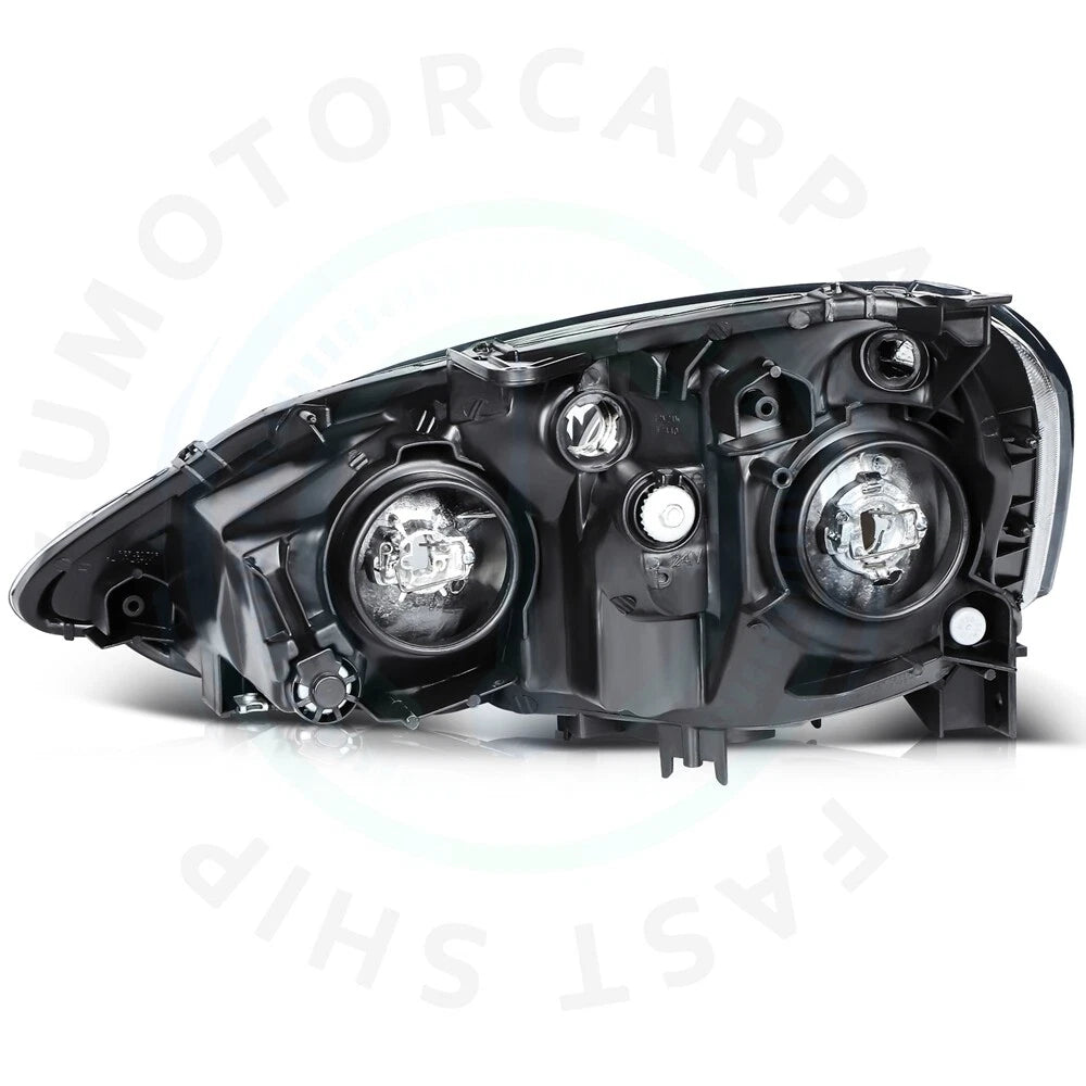 Set of 2 Black Housing Headlights Assembly for Acura RSX (2002–2004)