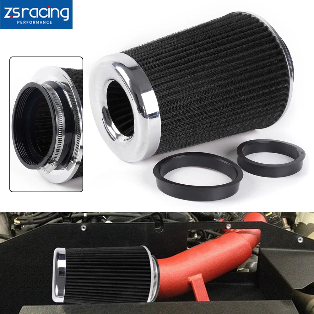 Universal Clamp On Cone Air Intake Filter 9" Tall 3" 3.5" 4" Inlet