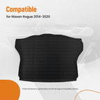 Black Anti-Slip Rear Cargo Mat for Nissan Rogue (2014–2020) TPE Trunk Liner