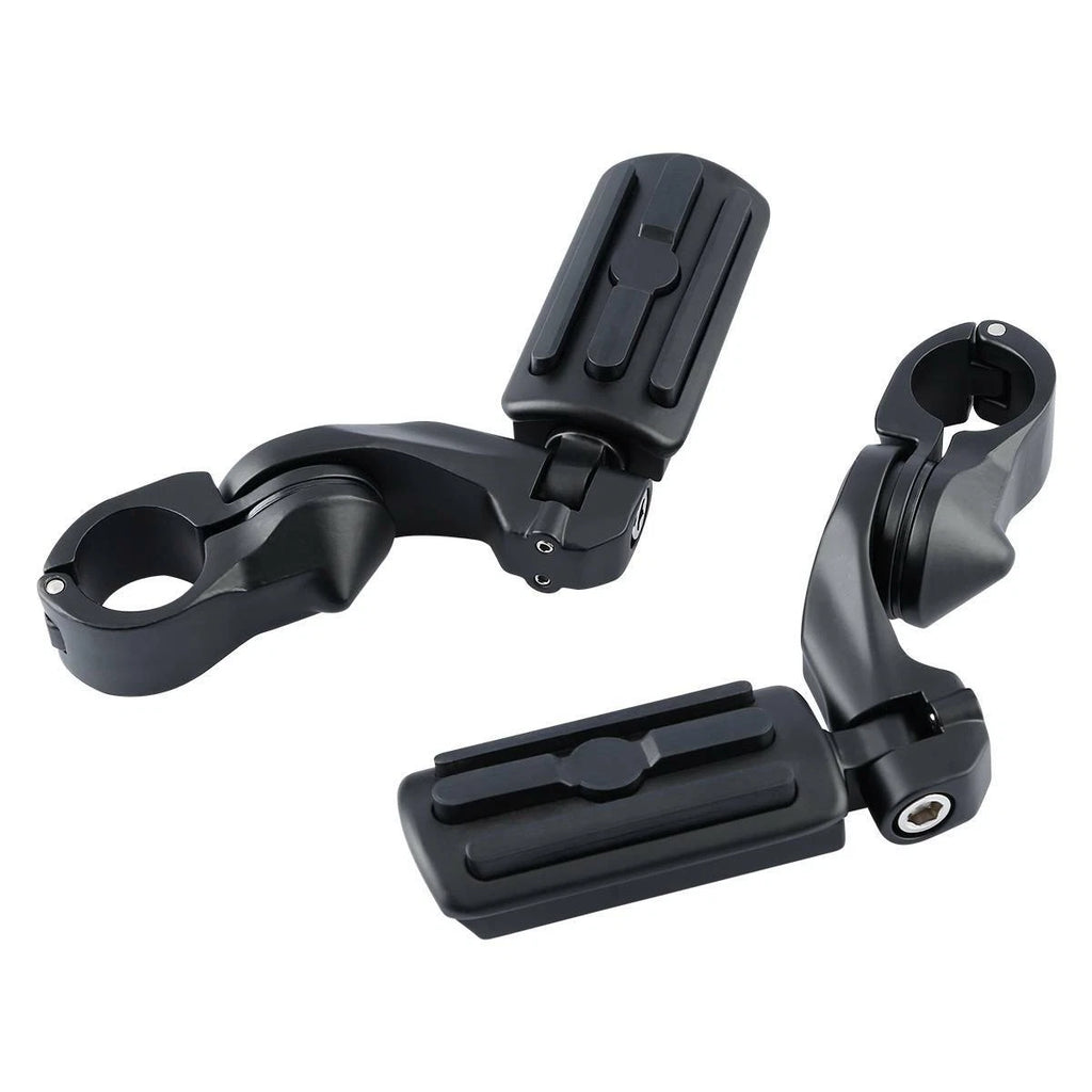 1-1/4" Matte Black Short Angled Highway Engine Guard Foot Pegs for Harley
