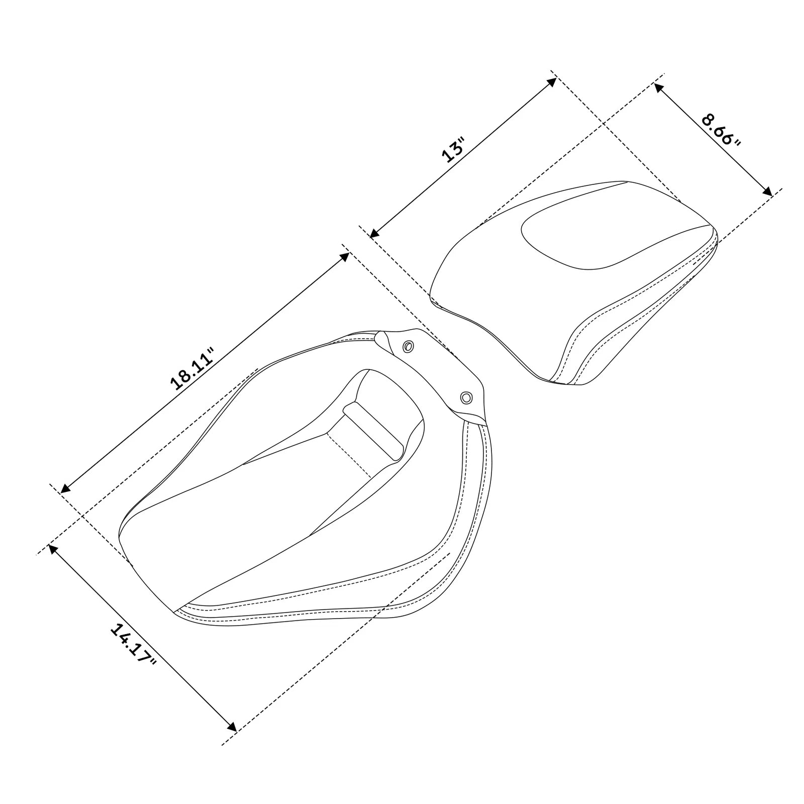 Driver Passenger Pillion Seat for Harley Breakout FXBR FXBRS (2018–2023) Black