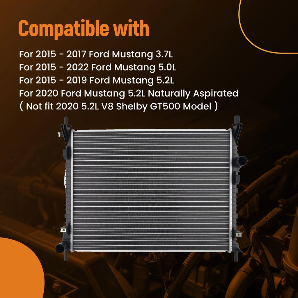 Aluminum Radiator Assembly for Ford Mustang 5.0L 5.2L (2015–2022) CU13486