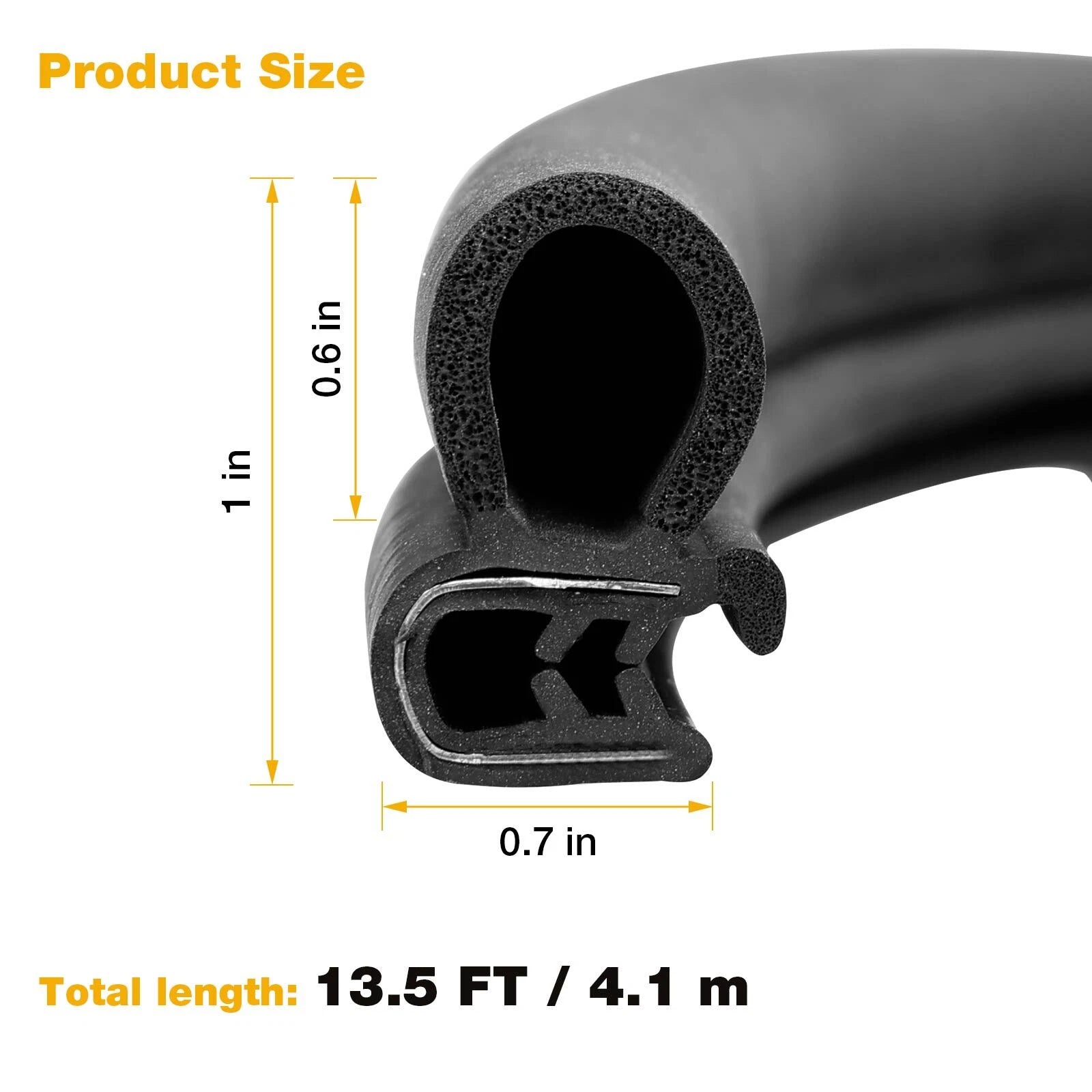 13.5 Ft Door Rubber Weatherstrip Seal for Peterbilt 359 370 377 379 380 (1986–2007)