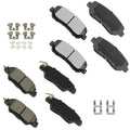 Set of 8 Ceramic Brake Pads with Hardware for Mazda CX-5 (2016–2021)