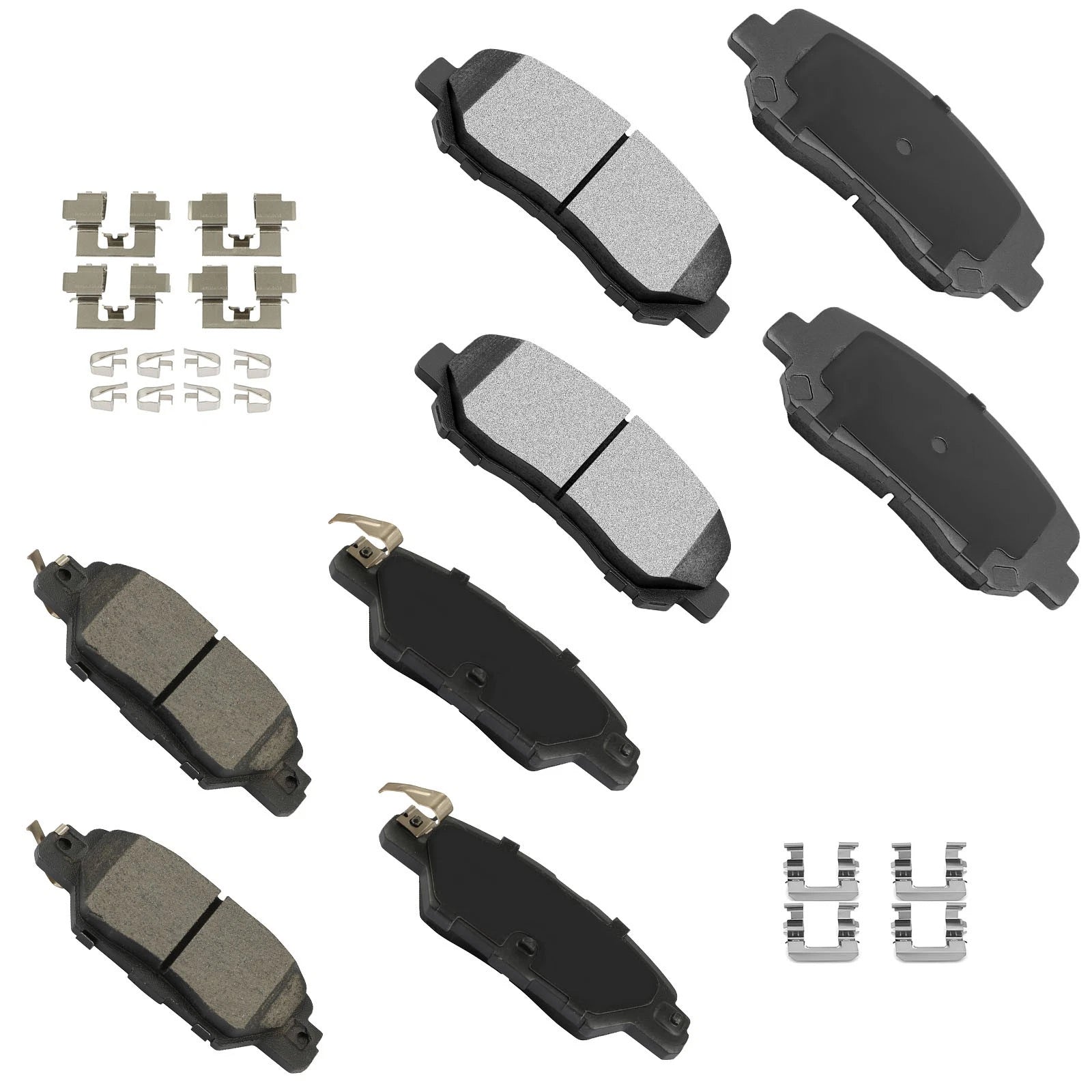 Set of 8 Ceramic Brake Pads with Hardware for Mazda CX-5 (2016–2021)