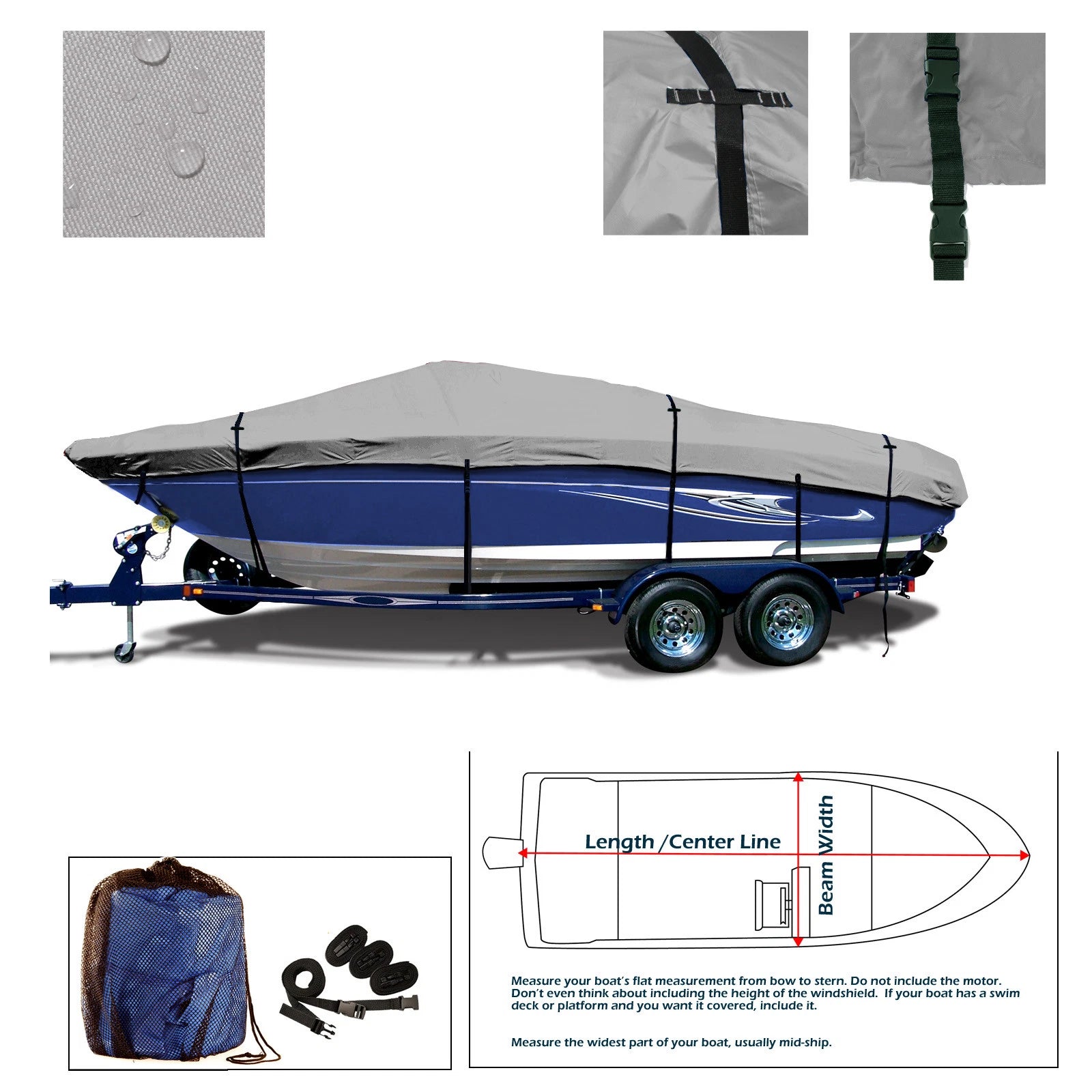 Heavy Duty Trailerable Storage Cover for Baja Islander 188