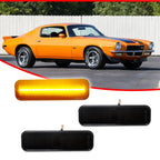 2PC Smoke Lens Amber LED Side Marker Lights for Chevrolet Camaro (1970–1977)