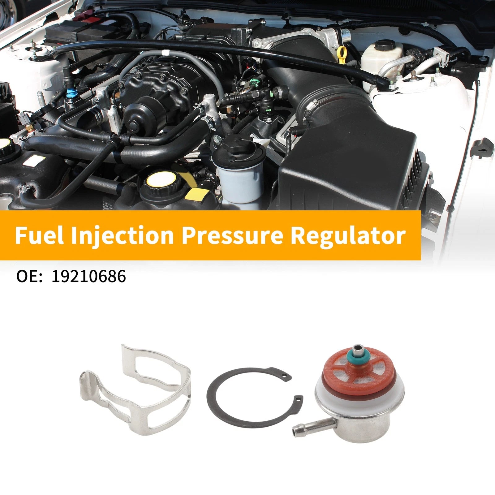 Fuel Pressure Regulator for Chevrolet Blazer (2005) No. 19210686, Metal 20-70 Psi