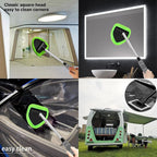 Extended Reach Window Cleaner Tool with Dual Fabric Covers for Vehicles