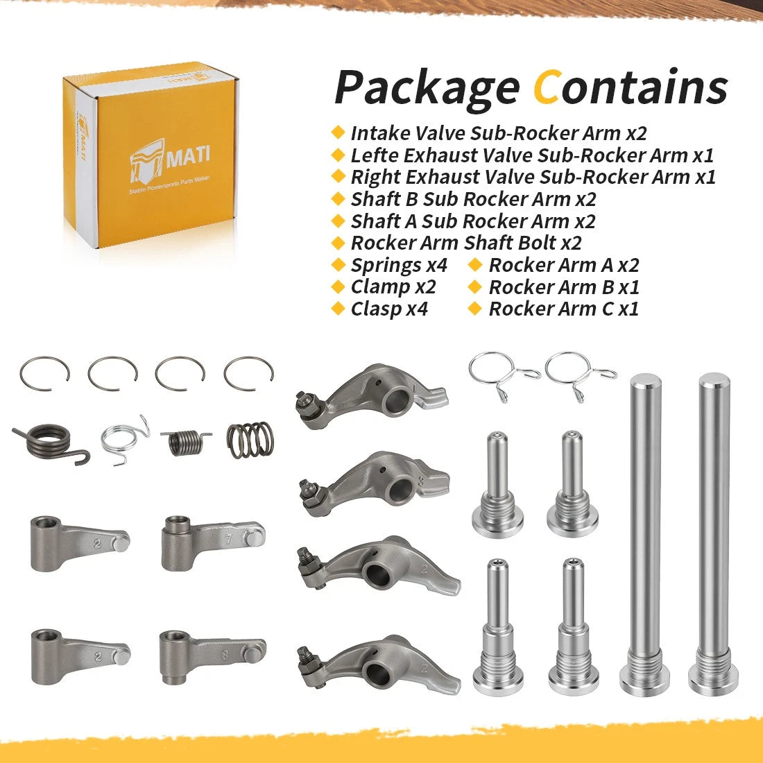 Set of 4 Intake Exhaust Valve Rocker Arm Shaft Kit for Honda TRX400EX (1999–2009)