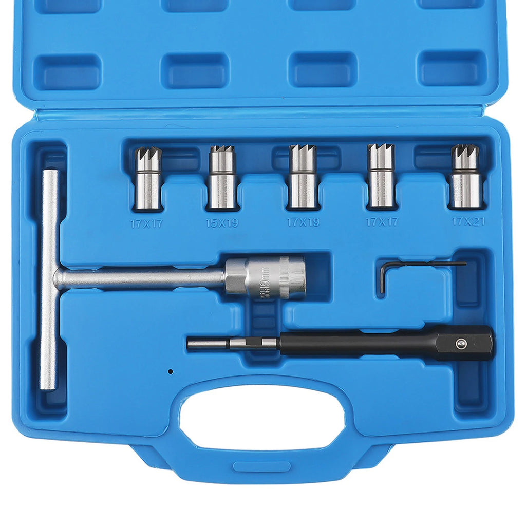 8pc Injector Cleaner Cutter Kit Re-Face Reamer Tool for Universal Use