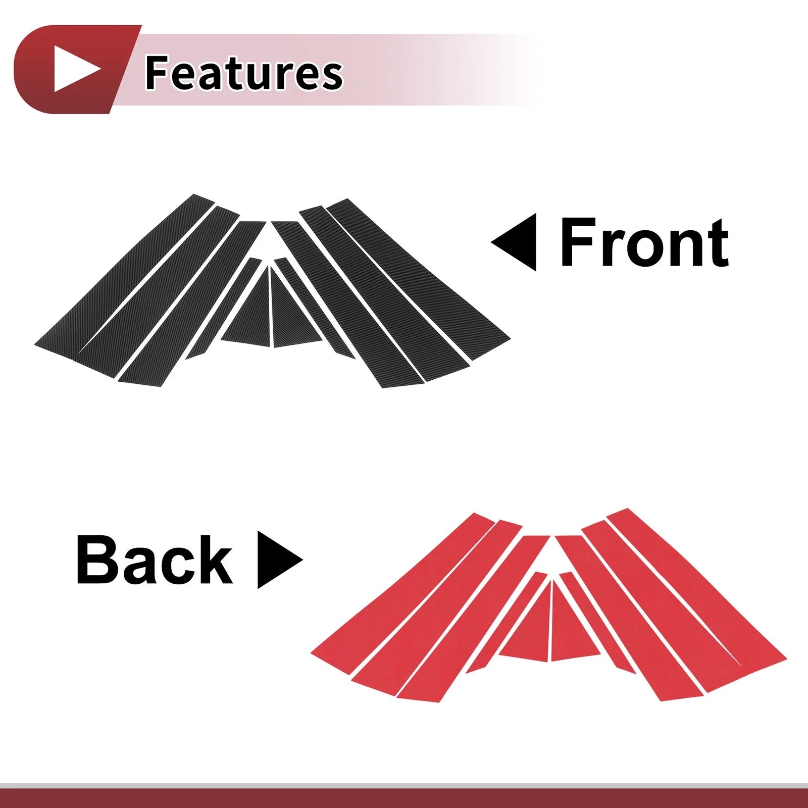 Set of 10 Door Pillar Window Trim for Volkswagen Touareg (2019–2024)