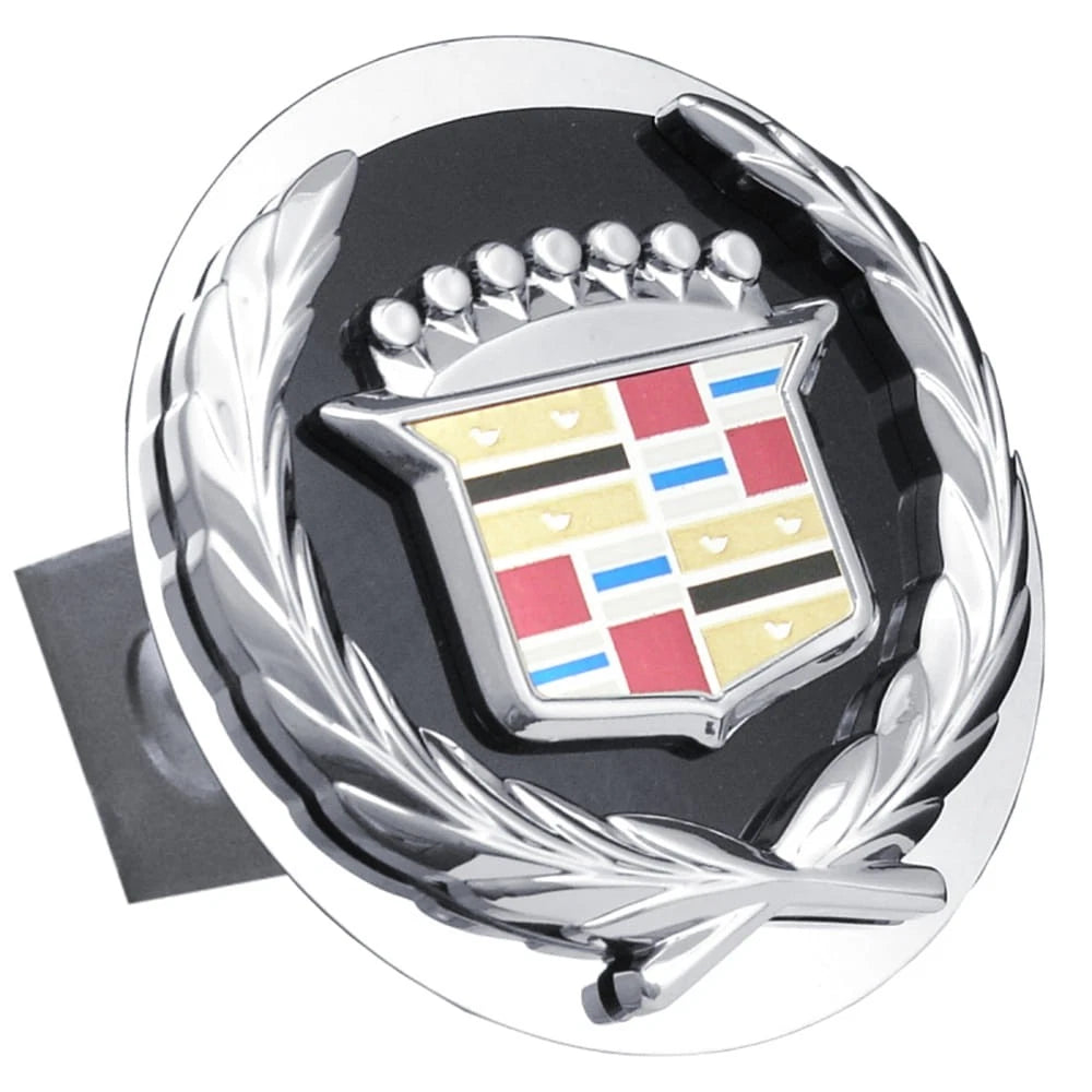 Black/Chrome Class II Trailer Hitch Plug - Officially Licensed for Cadillac