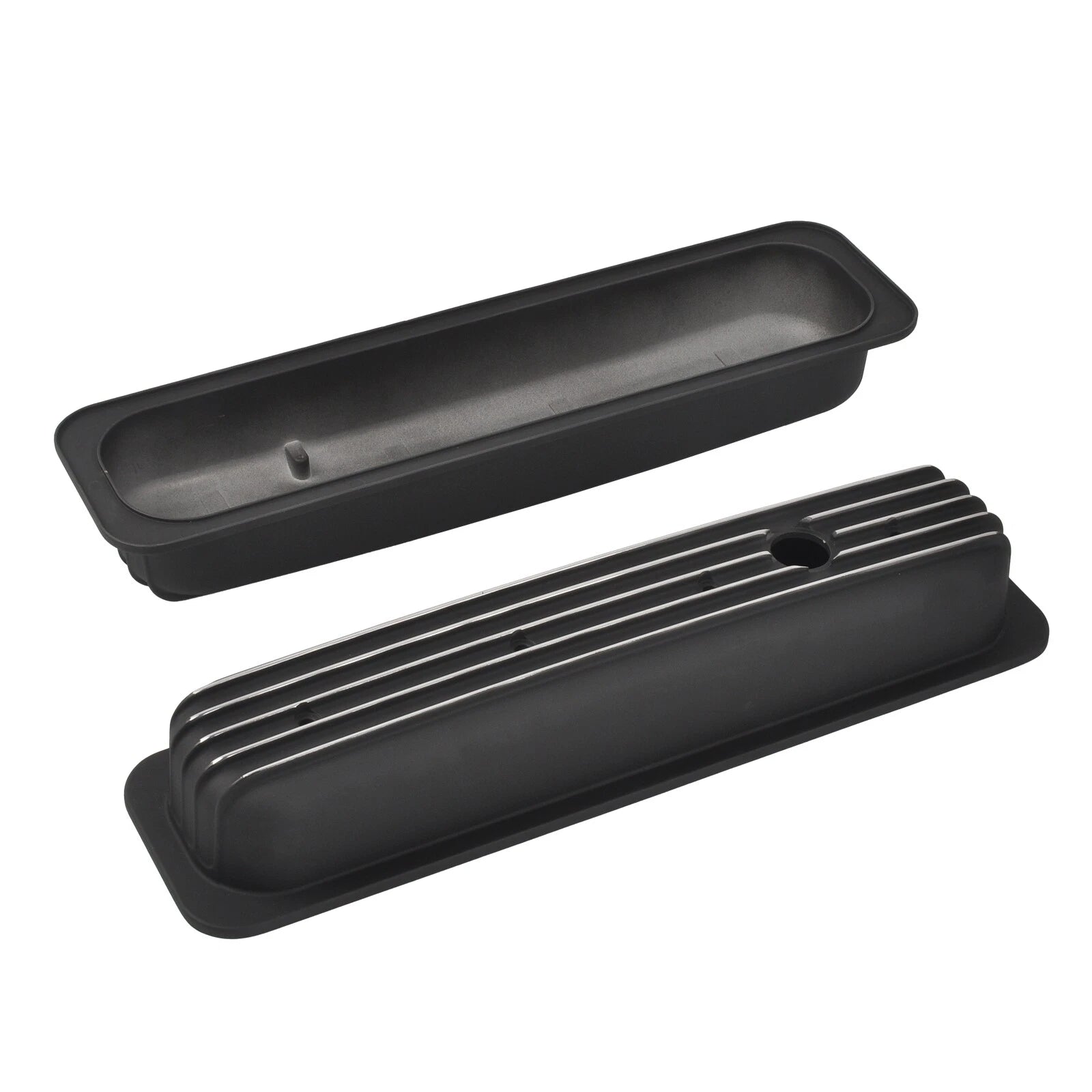 Black Short Valve Covers for Chevy 350 5.0L 5.7L (1987–1997)