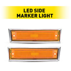 2X Front Fender Side Marker Lamp for Chevrolet C10 C20 C30 GMC C1500 C2500 (1981–1991)