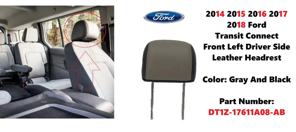 Driver Seat Headrest Leather for Ford Transit Connect (2014–2018) DT1Z-17611A08-AB