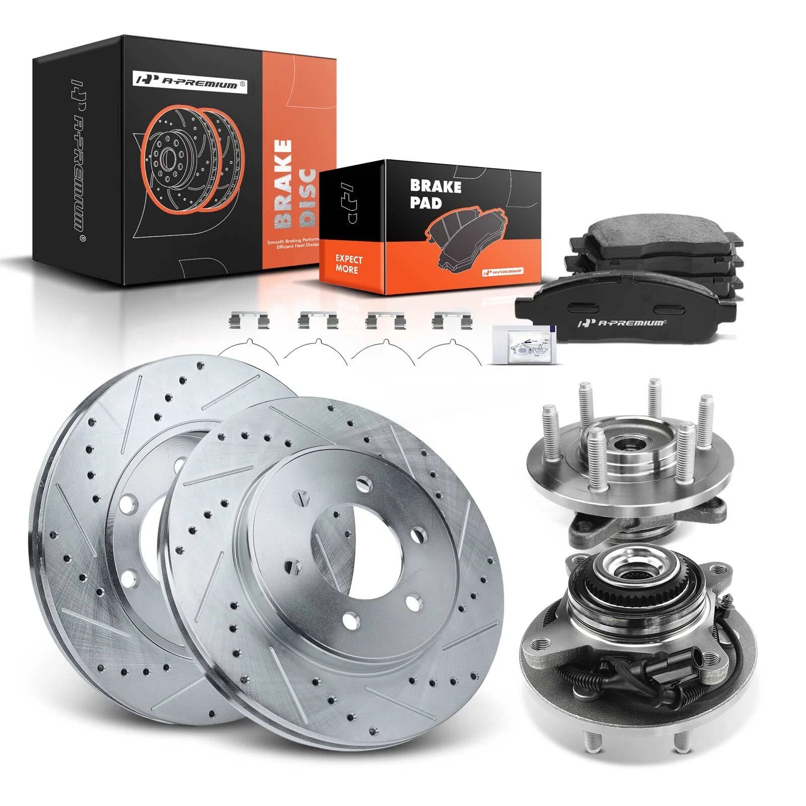 Front Drilled Brake Rotor & Pad Set for Ford F-150 (2005–2008)
