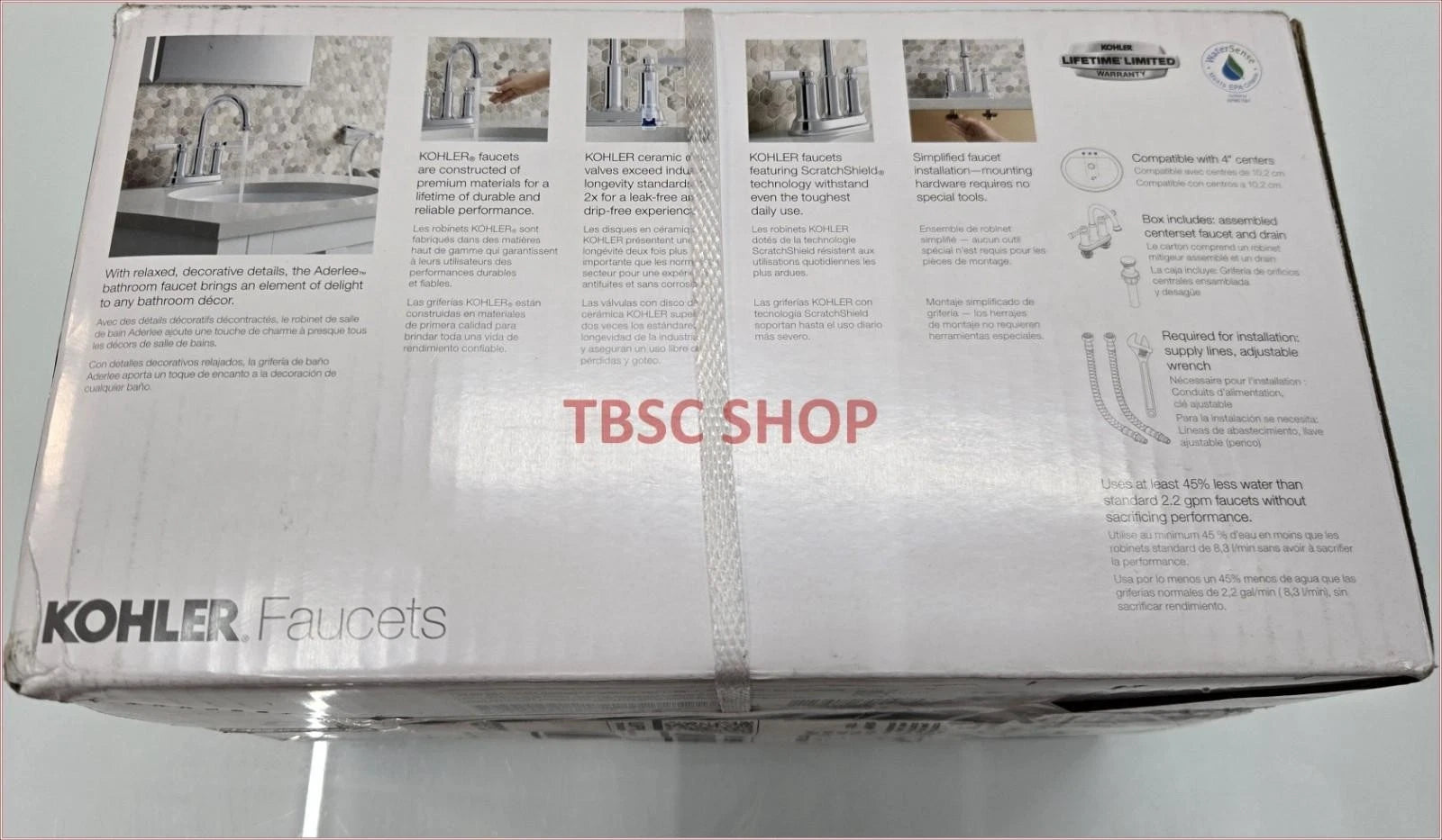 4" Widespread Bathroom Faucet for Kohler Aderlee R21546-4D-CP