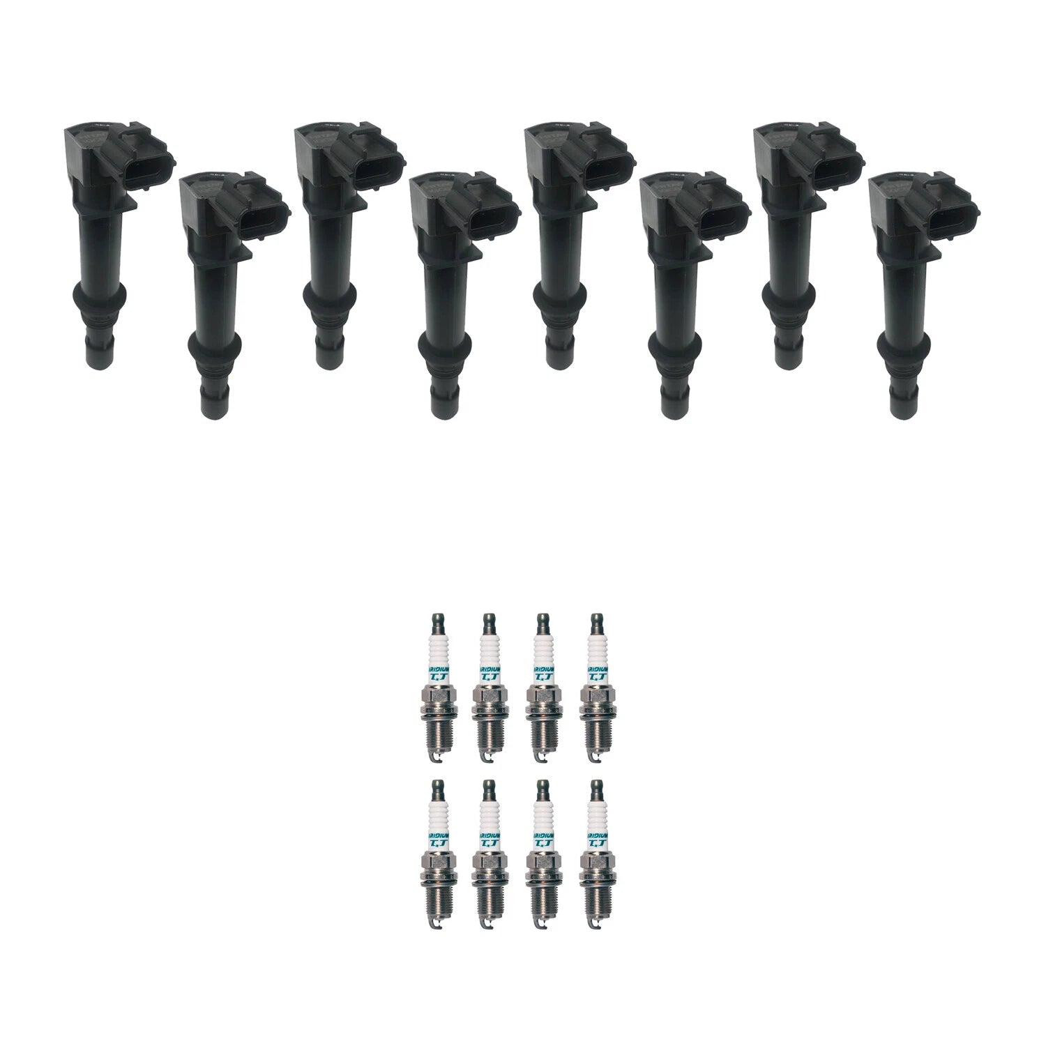 Set of 8 Ignition Coils & Denso Iridium Spark Plugs for Aspen Raider (2007–2009)