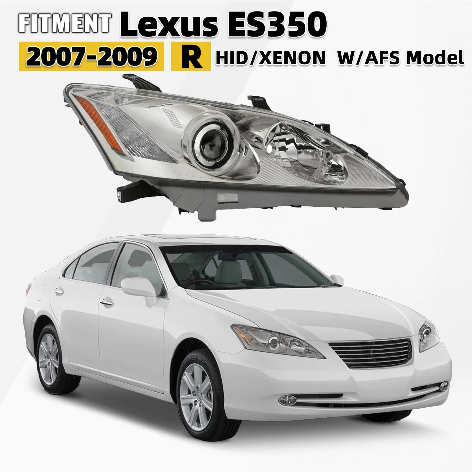HID Xenon Headlight for Lexus ES350 (2007–2009) AFS Chrome Passenger Right