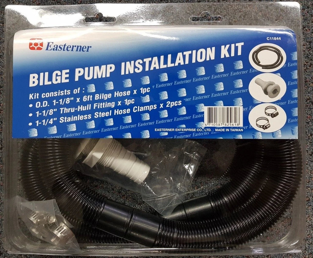 Bilge Pump Plumbing Kit for Marine (28mm 1 1/8" & 6 ft Hose)