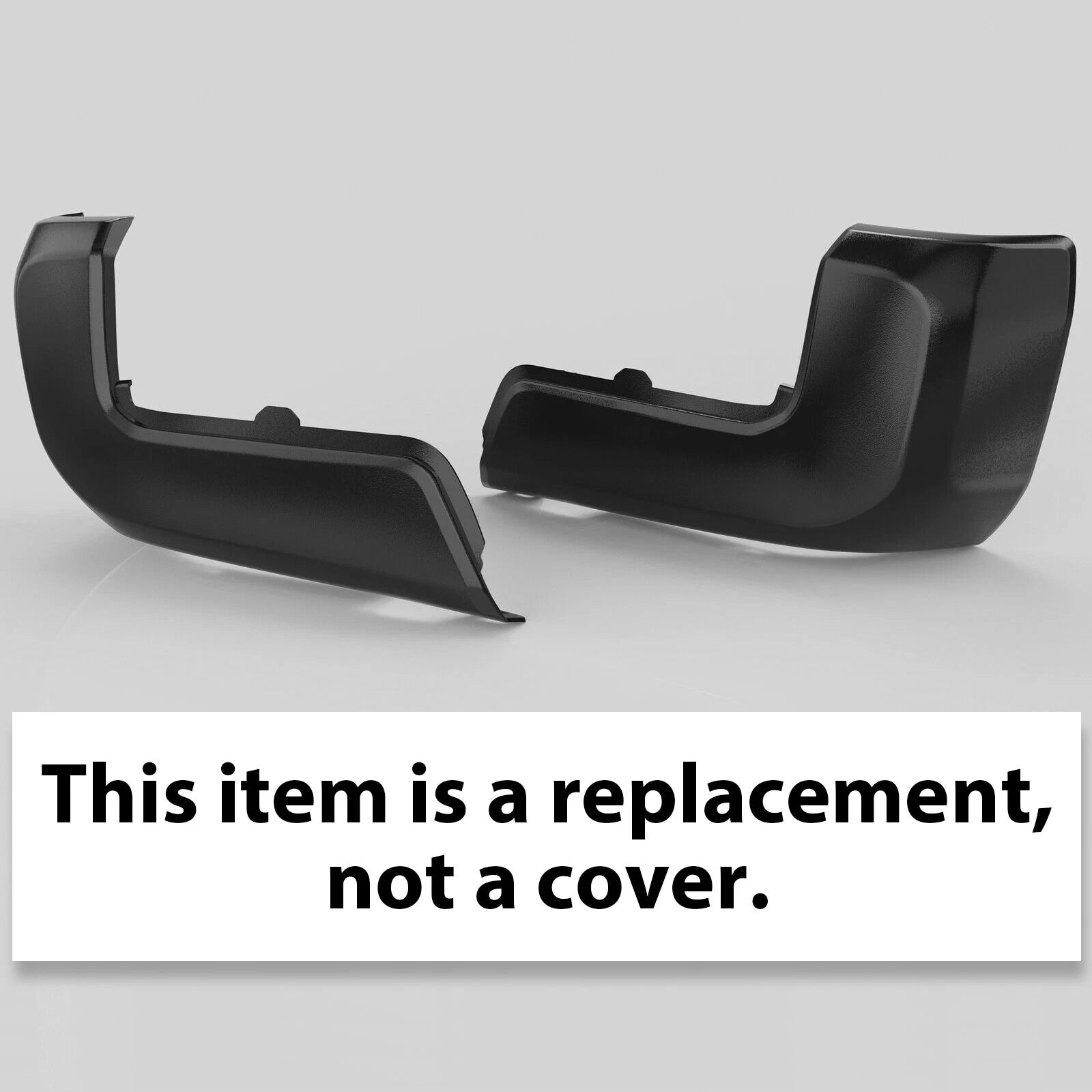 Set of 2 Rear Bumper End Caps Black for Toyota Tacoma (2016–2023)