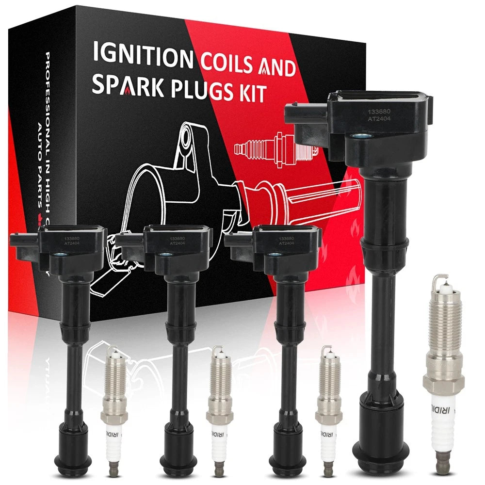 Set of 4 Ignition Coil Spark Plugs for Ford Escape (2013–2016) Transit Connect (2014–2016)