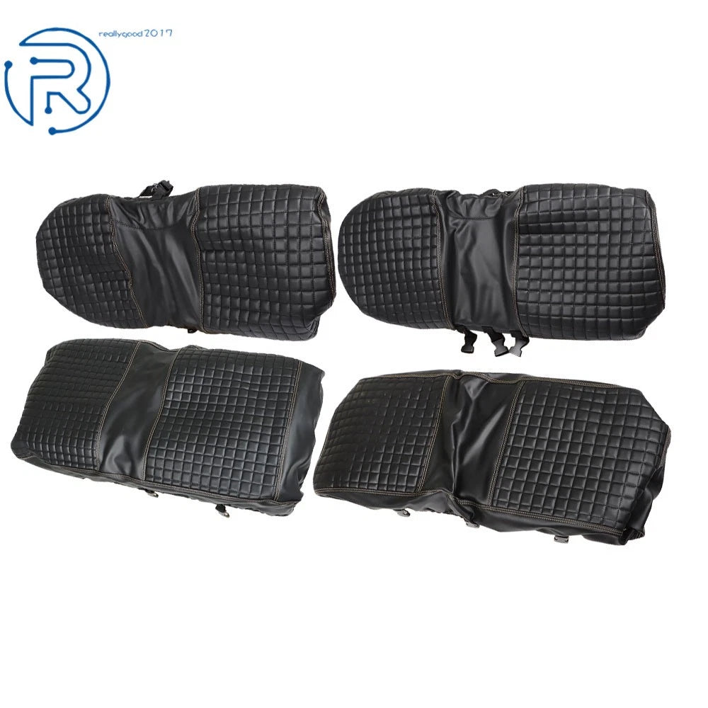 Vinyl Black Front & Rear Seat Covers for EZGO Medalist TXT (1994–2013)