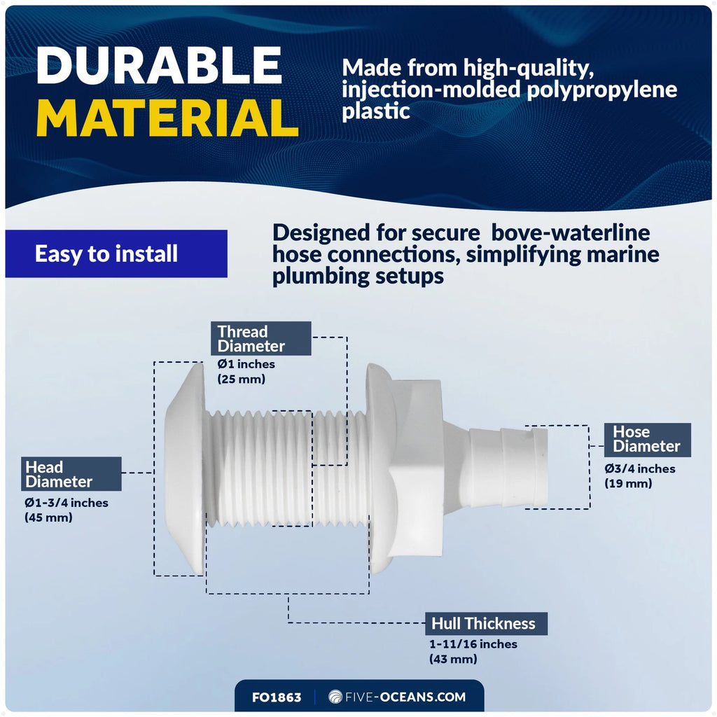 3/4" Thru-Hull Fittings for Boat (FO1863)