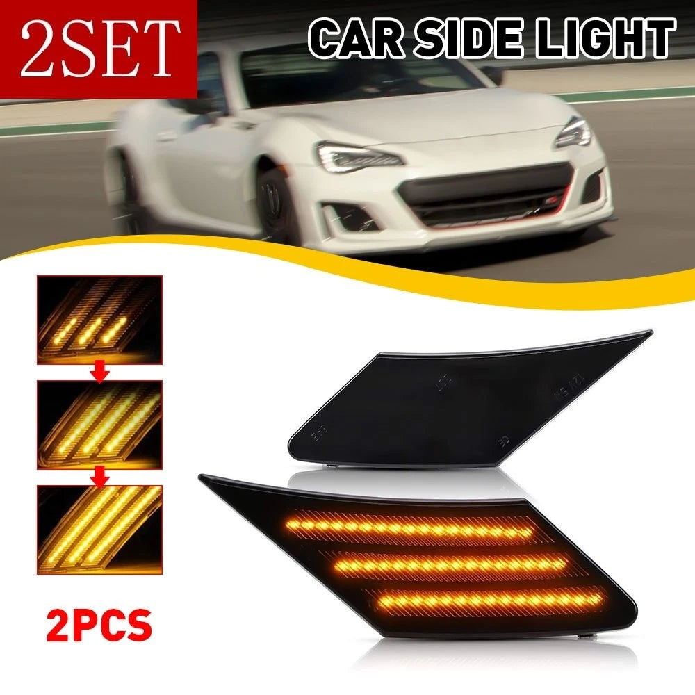 Set of 2 Smoke LED Side Marker Bumper Lights for Subaru BRZ 2013–2020