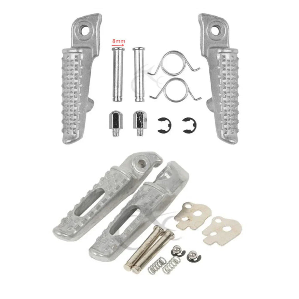 Footrests Pegs Front Rear Silver for Honda CBR600RR (2003-2025)