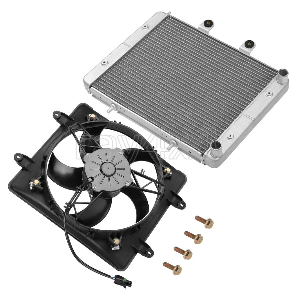 Aluminum Radiator & Cooling Fan Shroud for Polaris RZR 570 RZR 800 (2008–2019)