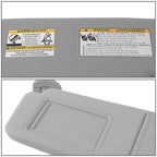 Left Driver Sun Visor for Toyota Venza (2009–2016) Grey Factory Style