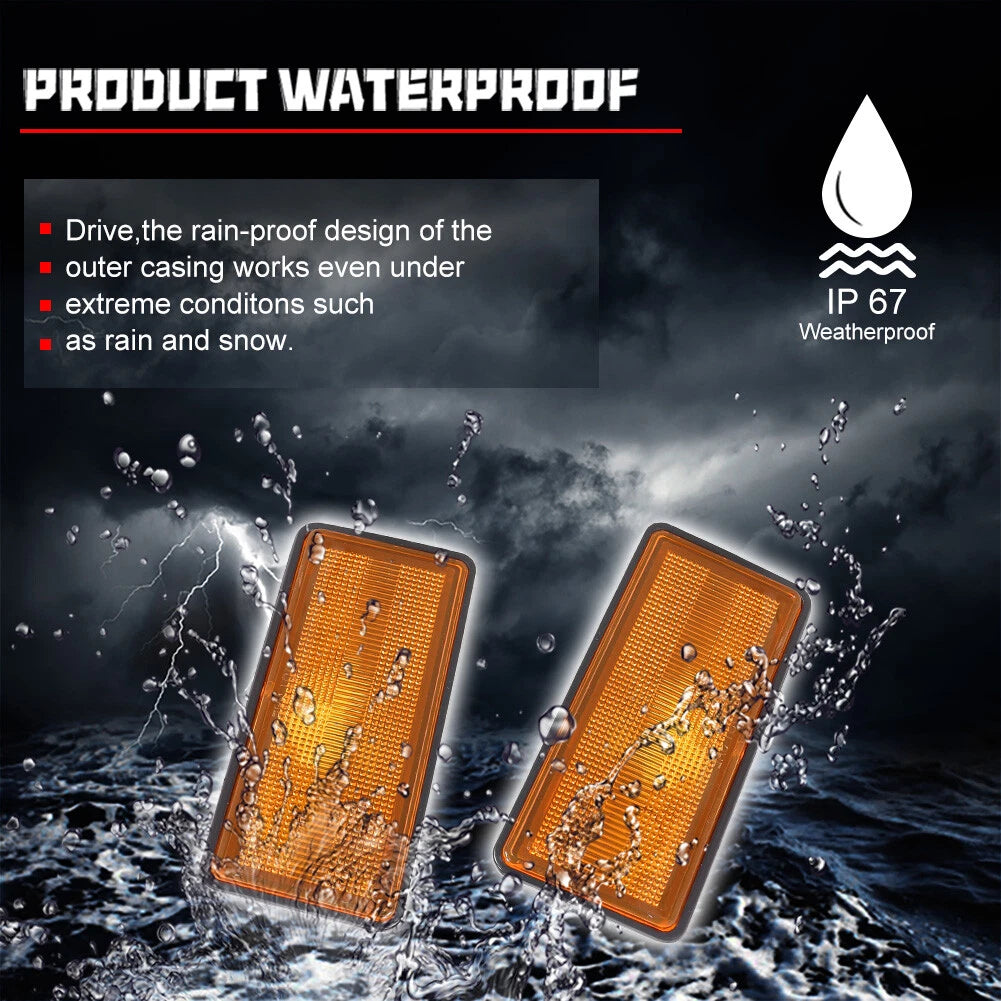 Set of 2 Front Side Marker Lights for Chevy Corvette C3 (1974–1979) Amber