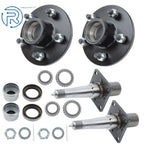 Trailer Hub Assembly & Circle #84 Spindle & Brake Flange for 5 on 4.5" (Pre-Assembled)