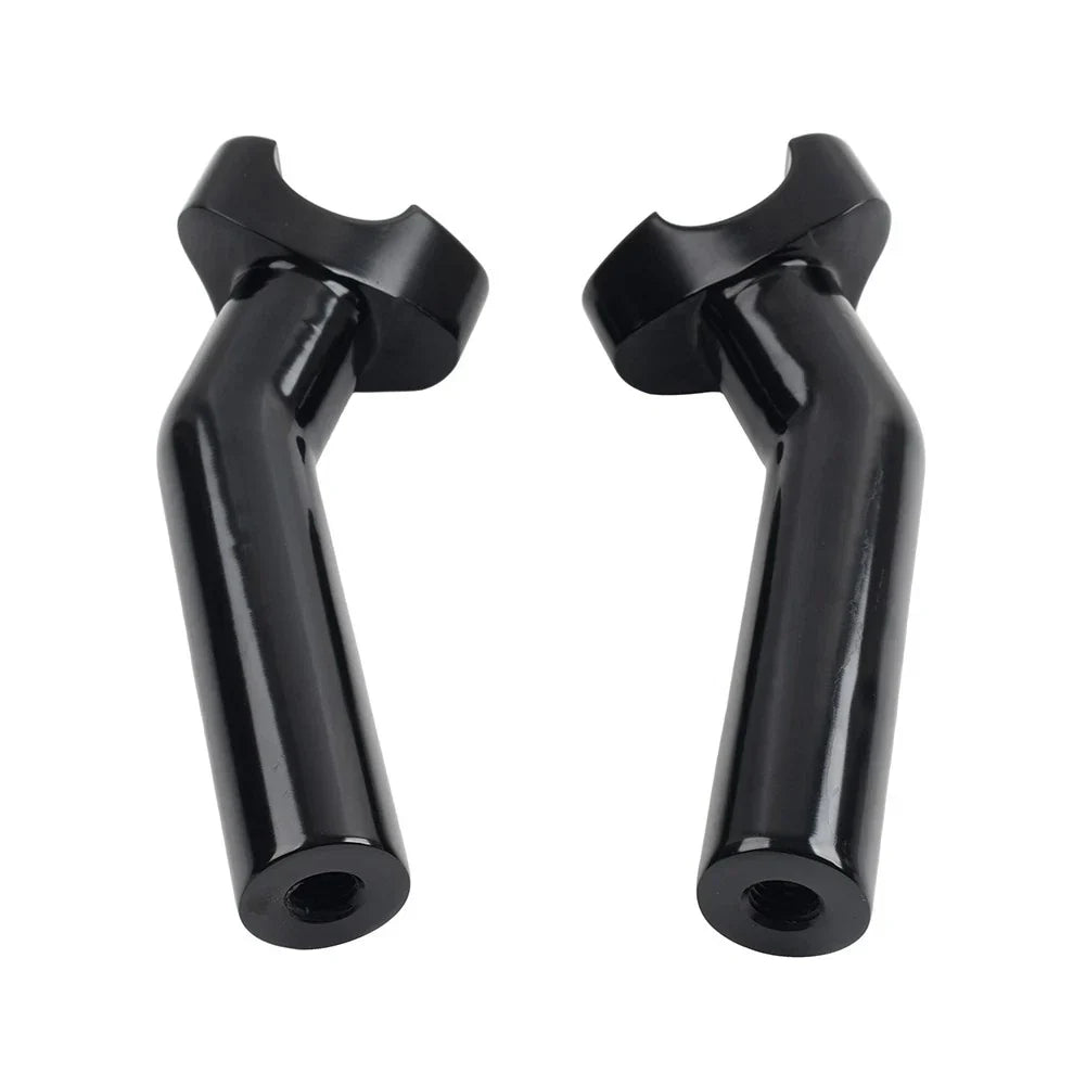 6" CNC Pullback Handlebar Risers Black for Harley Softail Sportster