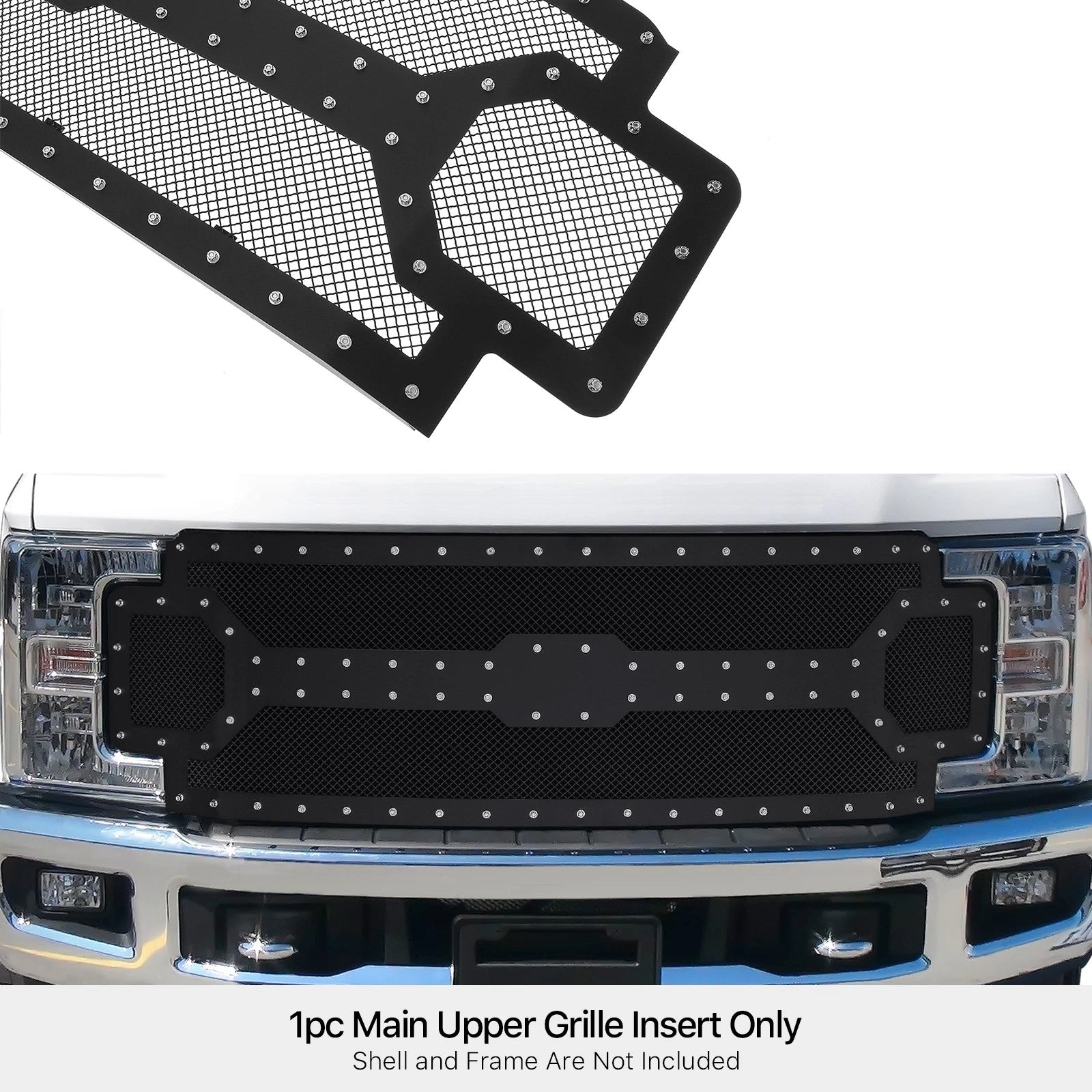 Upper Black Mesh Grille Insert for Ford F-250/F-350 (2017-2019)